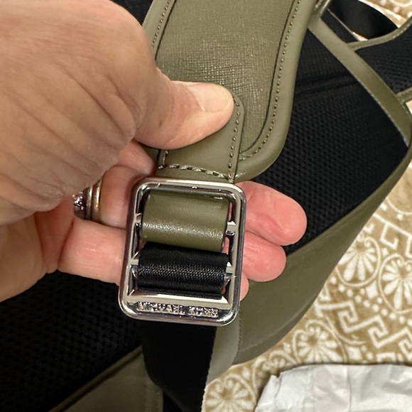 Michael Kors Malone pebbled leather Olive Backpack with Silver Accents main image 4